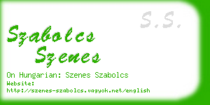 szabolcs szenes business card